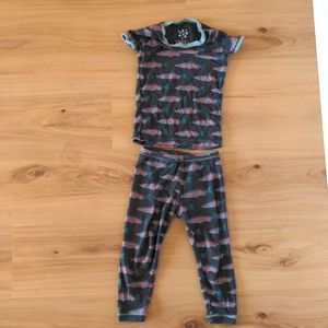 Kickee Pants Trout Fish Toddler 2T Snug Fit Pajamas